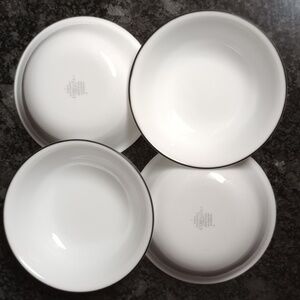 4 Corelle Cereal Bowls w/black rim for Brasserie, Cusco, Paloma or Inked Poppy